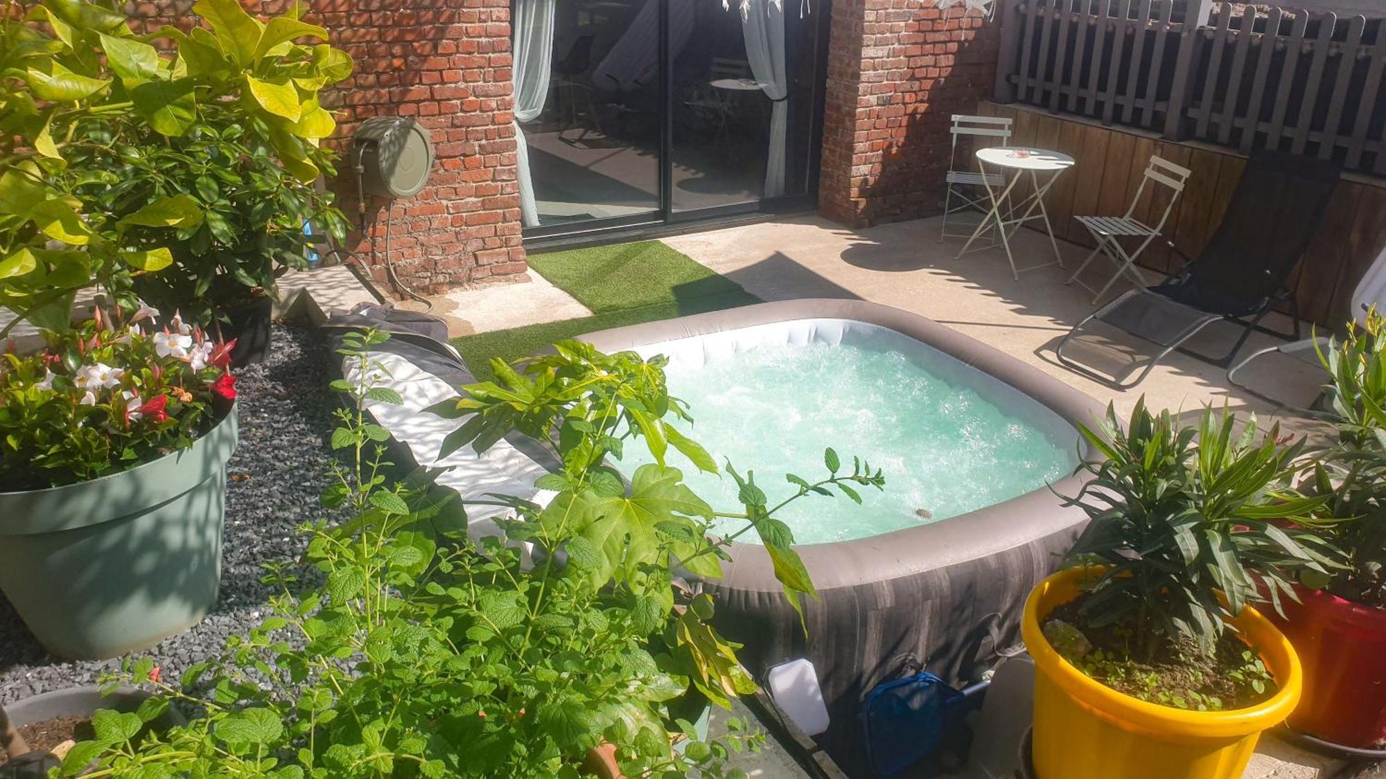 Gary Suite - Studio Cosy, Spa Et Jardin Privatif A 4 Min De Cambrai Awoingt Bagian luar foto